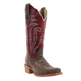 R. Watson Women’s Charcoal Rough Out Dark Cherry Sinatra Cowhide Boot