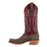 R. Watson Women’s Charcoal Rough Out Dark Cherry Sinatra Cowhide Boot