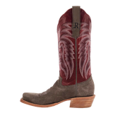R. Watson Women’s Charcoal Rough Out Dark Cherry Sinatra Cowhide Boot