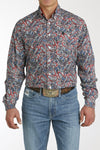 Cinch Men's Red, White & Blue Paisley Shirt