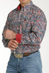 Cinch Men's Red, White & Blue Paisley Shirt
