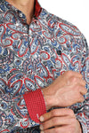 Cinch Men's Red, White & Blue Paisley Shirt