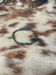 Stretch Navajo Pearl & Turquoise Stone Bracelet