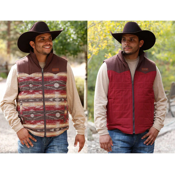 Cinch Men's Burgundy Reversible Vest – Horse Creek Outfitters
