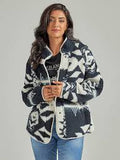 Wrangler Women's Retro Punchy White Aztec Printed Sherpa Jacket