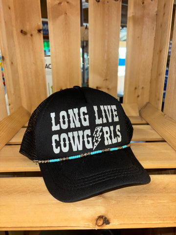 Long Live Cowgirls Trucker Hat with Chain