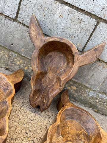 Wooden Steer Skull Bowls