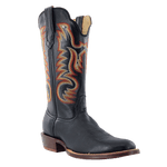 R. Watson Men’s Smooth Black Ostrich Boot