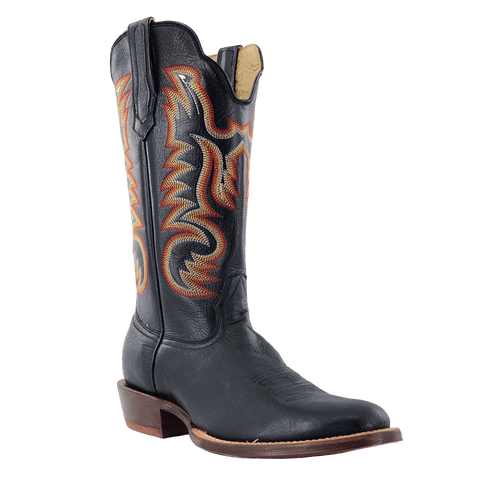 R. Watson Men’s Smooth Black Ostrich Boot
