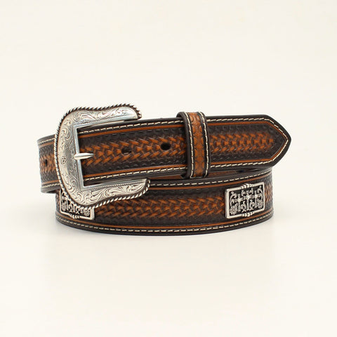 Nocona Men's Embossed Concho Brown Belt