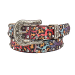 Angel Ranch Girl's Crystal Studs Leopard Print Belt