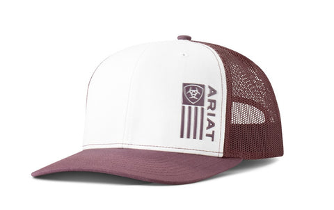 Ariat Maroon Flag Logo Cap