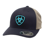 Ariat Navy/Grey Flexfit Teal Logo Cap