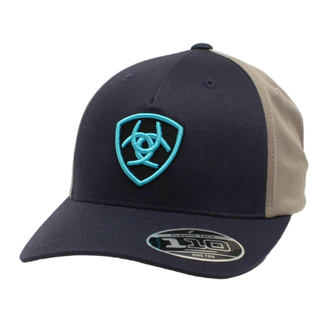 Ariat Navy & Grey Flexfit Teal Logo Cap