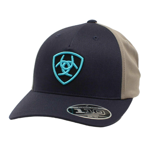 Ariat Navy/Grey Flexfit Teal Logo Cap