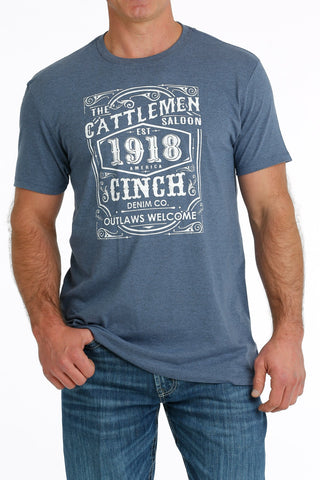 Cinch The Cattleman Saloon Blue Tee