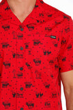 Cinch Men’s Jingle Bulls Camp Shirt-Red