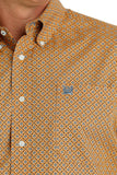 Cinch Men's Orange & Blue Geometric Shirt