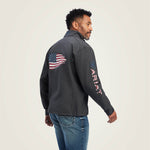 Ariat Men’s Logo 2.0 Patriot Softshell Water Resistant Jacket-Charcoal
