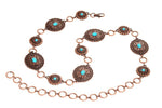 Copper & Turquoise Concho Chain Belt