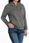 Cinch Women's 1/4 Fleece Pullover-Gray