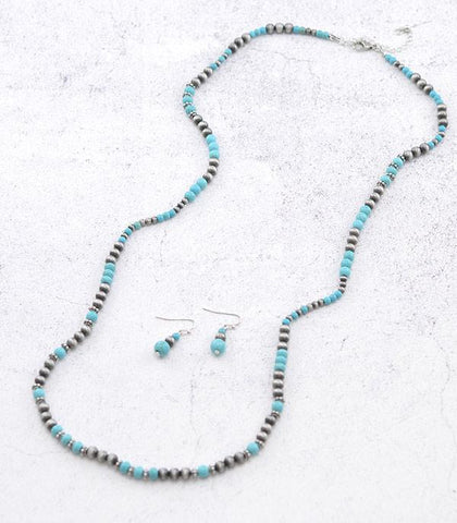 Faux 31” Navajo Pearl Bead Necklace Set
