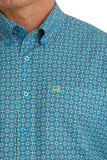 Cinch Men’s ArenaFlex Blue Geo Print Shirt