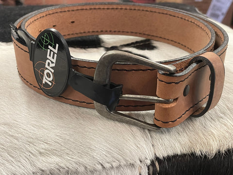 Tan Leather Stitched Men's Belt