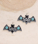 Bat Earrings with Turquoise