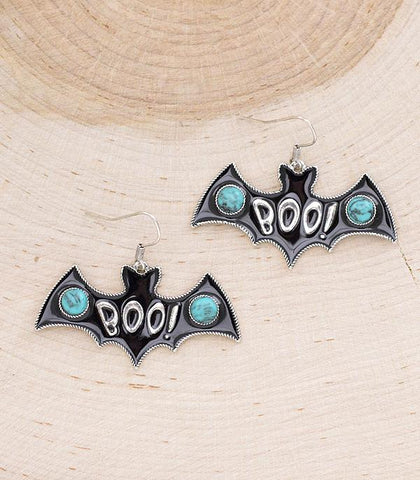 Bat Earrings with Turquoise
