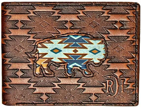 Red Dirt Hat Co Southwest Buffalo Inlay Bifold Wallet