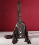 Montana West Mariposa Concho Fringe Sling Bag