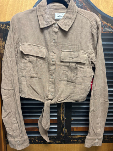 Kimes Ranch Women's Taupe Torrean Tie-Up Top