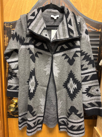 Keren Hart Black & Gray Cardigan