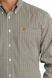 Cinch Men's White & Gold Geo Print Shirt
