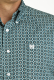 Cinch Men’s Teal Geo Print Shirt