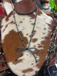 Handmade Faux Navajo Pearl Bow Necklace / variety of colors
