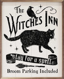Witches Inn Stay For A Spell Cat-White