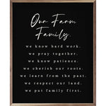 Our Farm Family Values Black