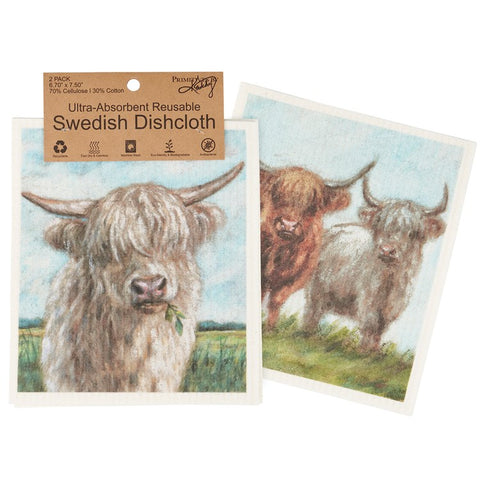 Highland Cow Sewdish Dishcloth Set