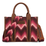 Wrangler Southwestern Pattern Dual Sided Print Tote/Crossbody dark pink