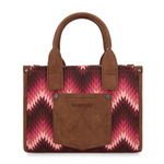 Wrangler Southwestern Pattern Dual Sided Print Tote/Crossbody dark pink