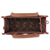 Wrangler Southwestern Pattern Dual Sided Print Tote/Crossbody dark pink