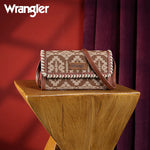 Wrangler Southwestern Print Wallet/Shoulder Bag - Brown