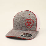 Ariat Grey Heather Maroon Logo Cap