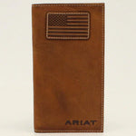 Ariat Brown Flag Patch Rodeo Wallet
