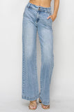Risen High Rise Wide Leg Light Wash