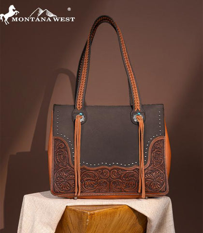 Montana West Tooled Collection Concealed Carry Tote