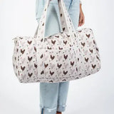 Brown Chicken Quilted Duffle Bag