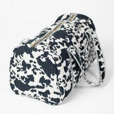 Western Cow Print Quilted Duffle Bag